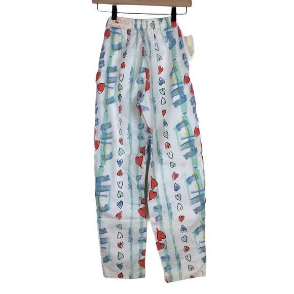 VINTAGE 80s Pants Spinnaker Sport Hearts Graffiti Retro High Waist Medium NWT - Picture 4 of 9